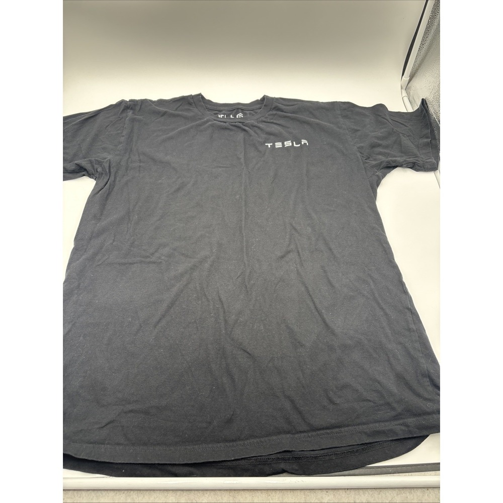 Tesla Authentic Black Tshirt Mens Size Large Chestโ Logo 100% Cotton T